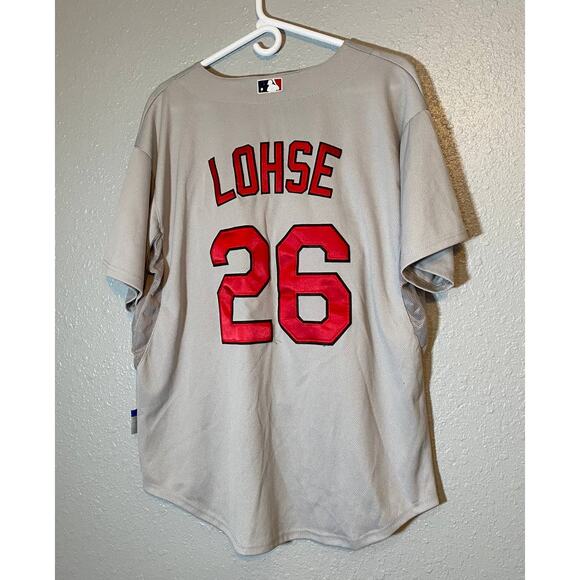 MLB Cool Base Cardinals 26 Lohse Baseball Majestic Size 50 2XL Jersey - Picture 2 of 8
